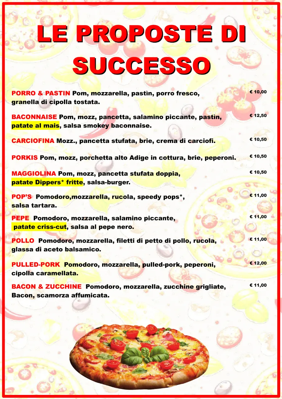 Listino online : Nuovo listino Pizzaidea Ceggia